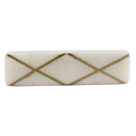 White Stone Square Gold Cross Handles